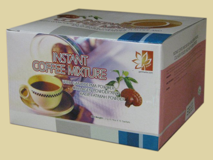Healthy Hair, Skin & Nails Coffee with Ganoderma, Collagen and Kacip Fahtima - 1 Box (15 pk/bx)